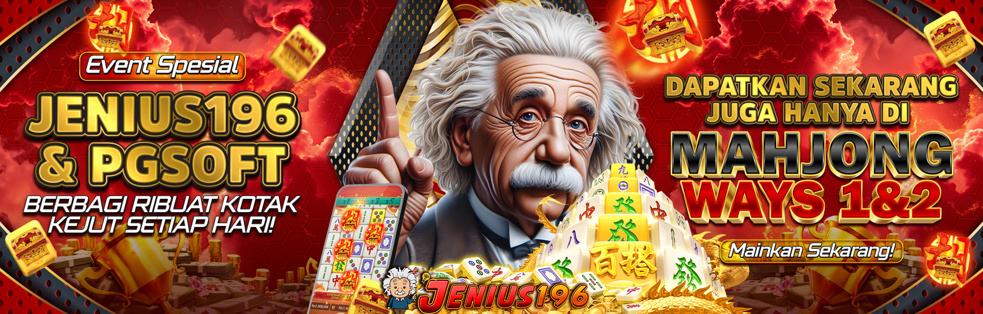 SPECIAL EVENT KERJASAMA JENIUS196 & PG SOFT DAPATKAN RIBUAN KOTAK KEJUTAN SETIAP HARINYA DI MAHJONG1