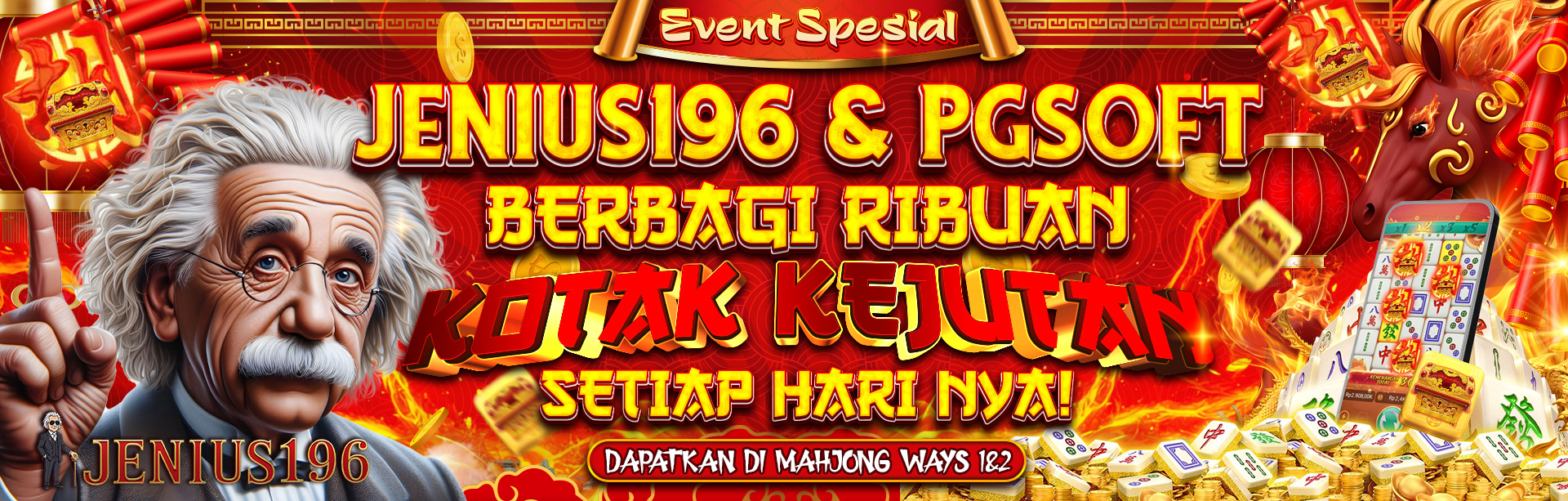 SPECIAL EVENT KERJASAMA JENIUS196 & PG SOFT DAPATKAN RIBUAN KOTAK KEJUTAN SETIAP HARINYA DI MAHJONG1