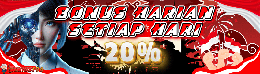 BONUS HARIAN (20% DAPAT SETIAP HARI) BONUS HARIAN 20% KHUSUS SLOT DAPAT DIKLAIM SETIAP HARI!