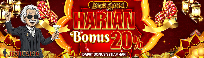 BONUS HARIAN (20% DAPAT SETIAP HARI) BONUS HARIAN 20% KHUSUS SLOT DAPAT DIKLAIM SETIAP HARI!